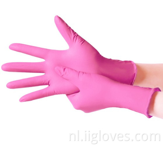 Nitrilhandschoenen leveranciers dozen poedervrij roze wit blauw nitrilhandschoenen fabrikant